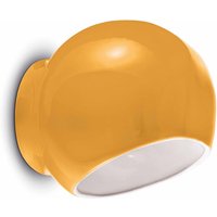 Wandleuchte Keramik 21 cm breit Gelb E27 rund Retro von Ferroluce