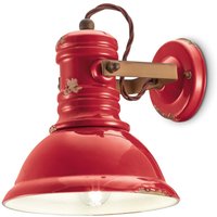 Wandleuchte Keramik Metall verstellbar Rot Shabby E27 von Ferroluce