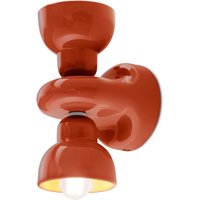 Wandleuchte Keramik Up Down H: 25,5 cm Orange E14 Retro von Ferroluce