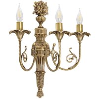 Wandleuchte Messing 3-flammig E14 in Bronze hell Floral von Ghidini Giovanni Battista