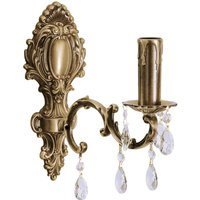 Wandleuchte Messing Kristall H: 29 cm E14 massiv in Bronze von Ghidini Giovanni Battista