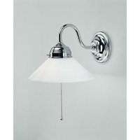Wandleuchte Messing in Chrom Glas E27 mit Zugschalter von Berliner Messingleuchten GmbH
