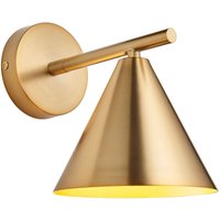 Wandleuchte Metall E14 H: 19,3 cm in Messing antik Dreharm von Endon