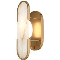 Wandleuchte Metall E14 H: 30,5 cm in Gold Weiß (Stein) von Maytoni