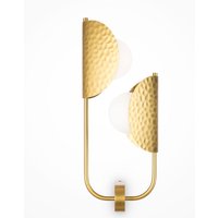 Wandleuchte Metall Glas G9 56,4 cm hoch in Messing Weiß von Maytoni