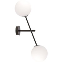 Wandleuchte Metall Glas drehbar H: 57 cm Schwarz Weiß E14 Wandleuchte Metall Glas drehbar H: 57 cm Schwarz Weiß E14 von Emibig