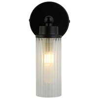 Wandleuchte Metall Glasschirm G9 IP44 B:10 cm Schwarz Wandleuchte Metall Glasschirm G9 IP44 B:10 cm Schwarz von Searchlight