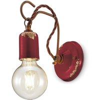 Wandleuchte Metall H: 18 cm Bordeaux Shabby Antik E27 von Ferroluce