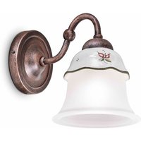 Wandleuchte Metall Keramik 17 cm hoch E14 Landhaus von Ferroluce
