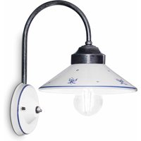 Wandleuchte Metall Keramik E27 H: 28 cm Landhaus Stil von Ferroluce