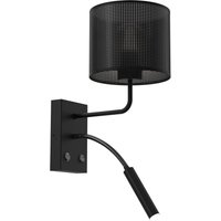 Wandleuchte Metall Schwarz E27 G9 Lesearm Schalter von Luminex