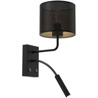 Wandleuchte Metall Schwarz Gold E27 G9 Lesearm Schalter Wandleuchte Metall Schwarz Gold E27 G9 Lesearm Schalter von Luminex