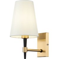 Wandleuchte Stoff Metall E14 H: 28 cm in Messing Weiß von Maytoni