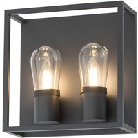 Wandleuchte außen 2-flammig IP54 Graphit E14 Glas Aluminium von Nowodvorski
