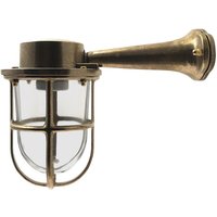 Wandleuchte außen Echt-Messing Glas E27 IP64 H: 18 cm von Andromeda