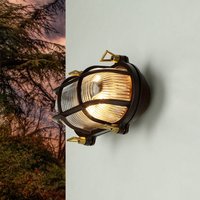 Wandleuchte außen Maritim IP64 Messing Riffelglas E27 von Lido Light Fixture Man. LTD