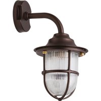 Wandleuchte außen Messing Glas E27 IP64 31 cm hoch Maritim von Lido Light Fixture Man. LTD