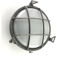 Wandleuchte außen Messing Glas rund Ø 24 cm IP64 Zinn Weiß von Andromeda
