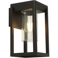 Wandleuchte außen Schwarz matt Klar IP44 H: 27 cm von Searchlight