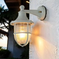 Wandleuchte außen Weiß IP64 E27 Glas Messing massiv von Lido Light Fixture Man. LTD