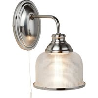 Wandleuchte in Silber Klar E27 Glas Metall mit Schalter Wandleuchte in Silber Klar E27 Glas Metall mit Schalter von Searchlight
