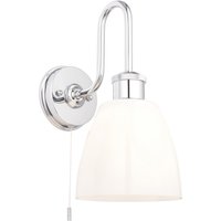 Wandleuchte mit Schalter Chrom Weiß Glas Metall IP44 Bad Wandleuchte mit Schalter Chrom Weiß Glas Metall IP44 Bad von Endon