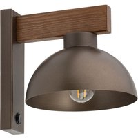 Wandleuchte mit Schalter H: 20 cm Holz Metall in Braun E27 Wandleuchte mit Schalter H: 20 cm Holz Metall in Braun E27 von TK Lighting