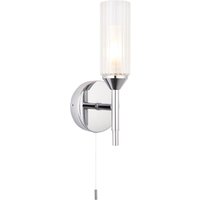 Wandleuchte mit Schalter IP44 Chrom Weiß Glas Metall Bad G9 Wandleuchte mit Schalter IP44 Chrom Weiß Glas Metall Bad G9 von Endon