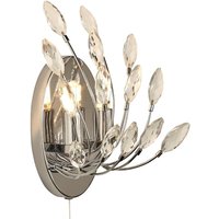 Wandleuchte mit Schalter Kristall H: 24 cm Chrom Klar 2x G9 Wandleuchte mit Schalter Kristall H: 24 cm Chrom Klar 2x G9 von Searchlight