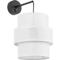 Wandleuchte mit Schalter Stoff Metall Weiß Schwarz E27 GREET Wandleuchte mit Schalter Stoff Metall Weiß Schwarz E27 GREET von TK Lighting