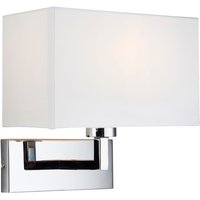 Wandleuchte mit Schalter in Chrom Weiß Metall Stoff E27 Wandleuchte mit Schalter in Chrom Weiß Metall Stoff E27 von Endon