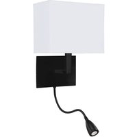 Wandleuchte mit Schwanenhals Schalter E27 Schwarz Weiß Wandleuchte mit Schwanenhals Schalter E27 Schwarz Weiß von Searchlight