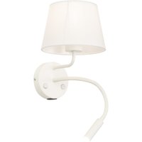 Wandleuchte mit USB-Ladefunktion Schalter Schwanenhals Weiß von TK Lighting