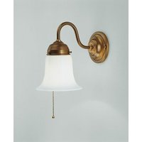 Wandleuchte mit Zugschalter Glas Messing E27 T:23 cm von Berliner Messingleuchten GmbH