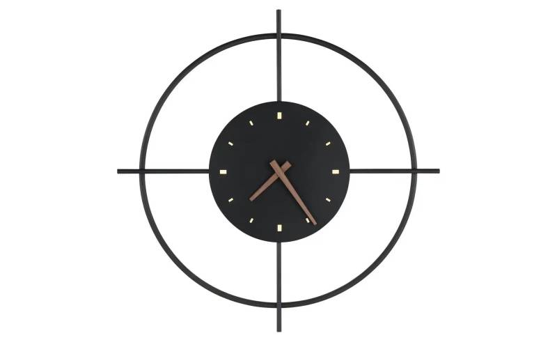 Globo Lighting Wanduhr beleuchtet   ¦ schwarz ¦ Maße (cm): B: 50 H: 5,5 T: 50.0 Lampen & Leuchten > LED-Leuchten > LED-Wandleuchten - Möbel Kraft