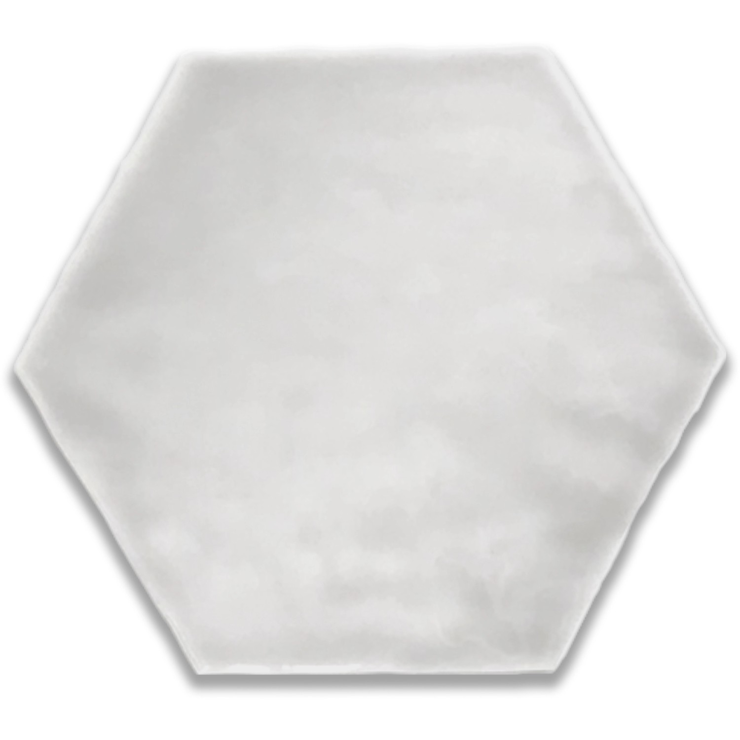 Wandlfiese Hexagon Snow White Glasiert Glänzend 15 cm x 17,5 cm x 0,9 cm von -