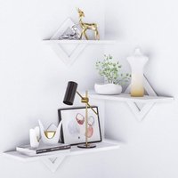 Wandregal Set weißes, Schweberegal Holz, Stabiles Hängeregal Wandboard für bis zu 9 kg, perfekt für Wohnzimmer, Schlafzimmer, Flur, Küche, Länge der