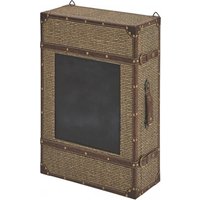 Wandregal Wandkoffer inkl Tafel CASE-5 von Reality Import Vintage Geflecht Braun