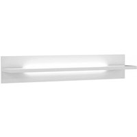 Wandregal inkl LED Beleuchtung L-Light von Forte Weiss Hochglanz