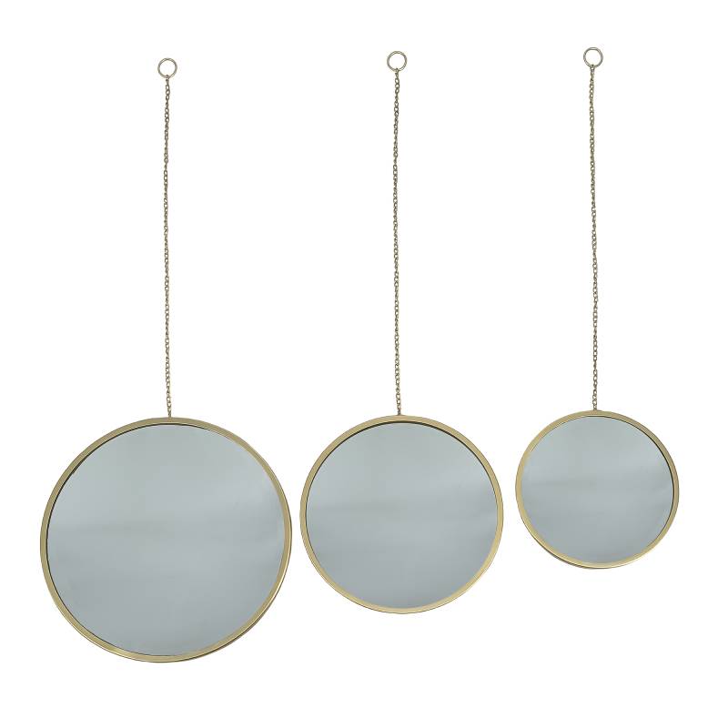 Wandspiegel-Set 'Antwerpen' goldfarben Ø 24-30 cm, 3er-Set