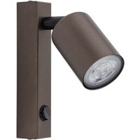 Wandspot Metall mit Schalter Braun GU10 verstellbar H: 22 cm Wandspot Metall mit Schalter Braun GU10 verstellbar H: 22 cm von TK Lighting