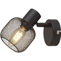 Wandspot Schwarz E14 Ø 9 cm Metall verstellbar Retro von Searchlight