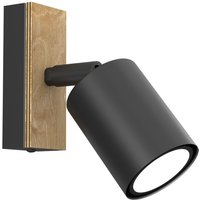 Wandspot flexibel Holz Metall Schwarz H:14 cm GU10 von Luminex