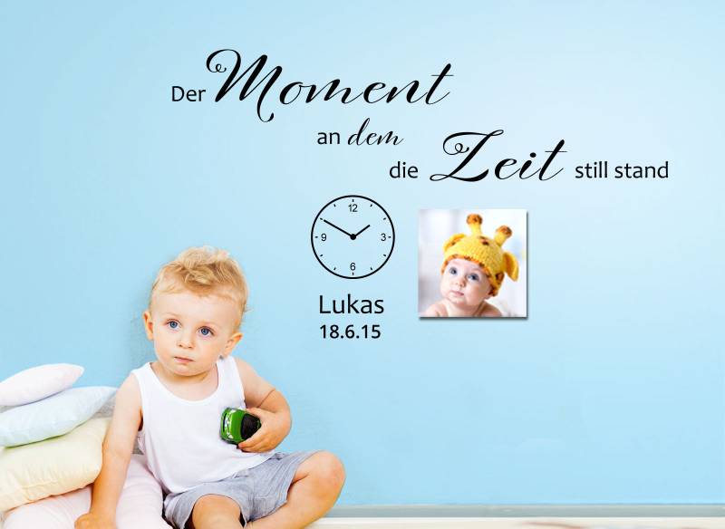 Wandtattoo Der Moment an dem die Zeit still stand + Wunschdaten W5536