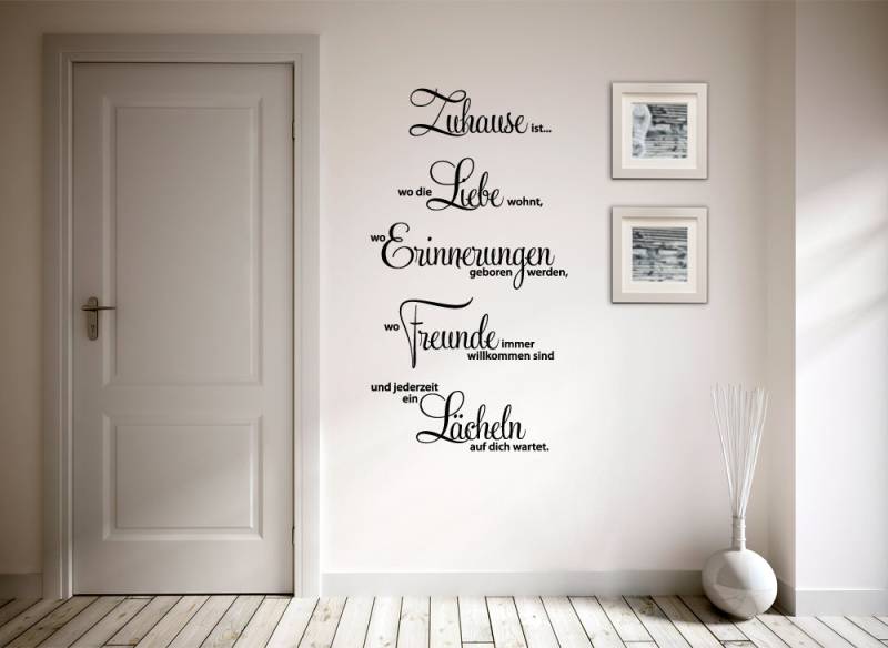 Wandtattoo Zitat "Zuhause ist wo die Liebe wohnt ..." W1124