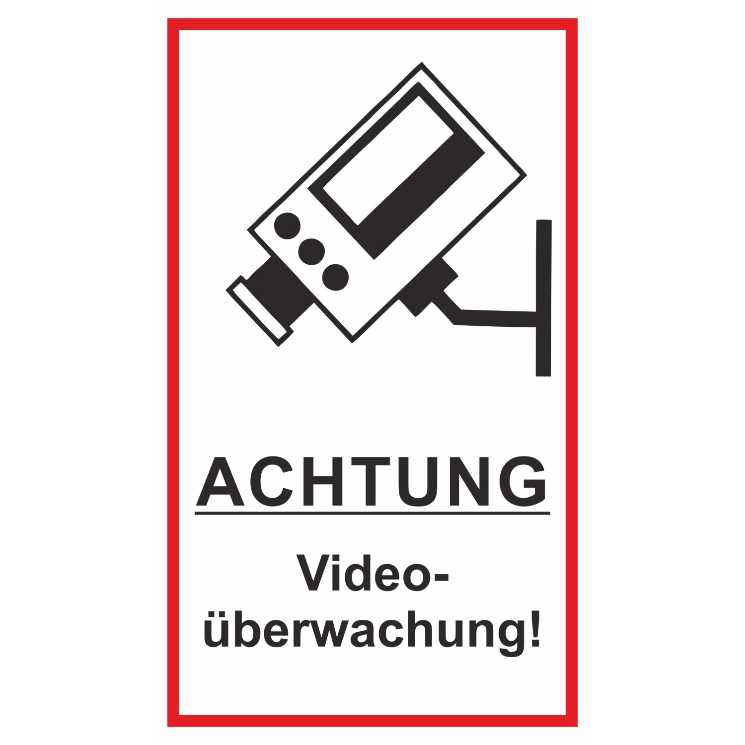 Warn- und Hinweissschild Achtung Videoüb... 25 cm x 15 cm PST