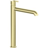 Waschbeckenarmatur für Aufsatzbecken, 34,4cm hoch, Gold gebürstet, SILIA-30