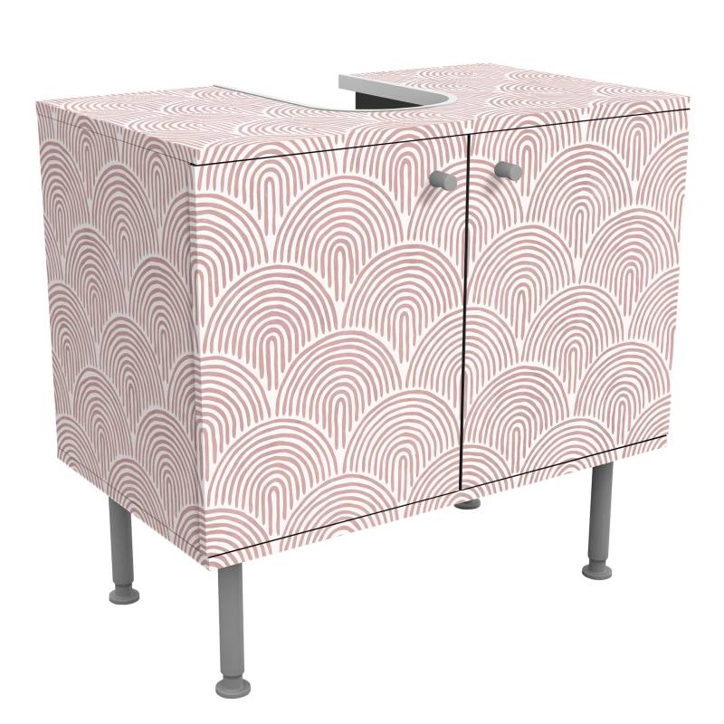 Waschbeckenunterschrank Boho Bogen Muster Rosa