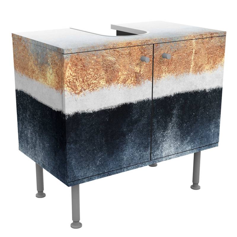 Waschbeckenunterschrank Goldener Horizont Aquarell