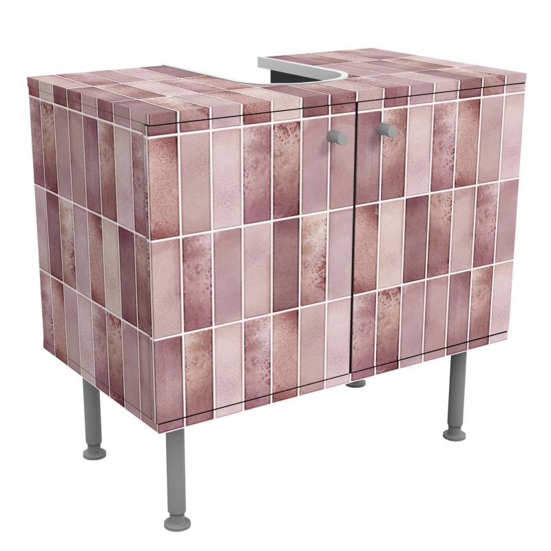 Waschbeckenunterschrank Metro Fliesen Keramikoptik Rosa